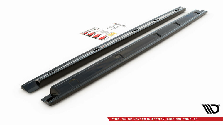 Sideskirt diffusers glanzend zwart passend voor VW Caddy 5 Maxton Design