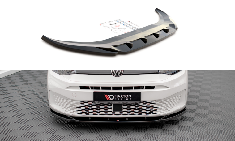 Frontspoiler V1 glanzend zwart passend voor VW Caddy 5 Maxton Design