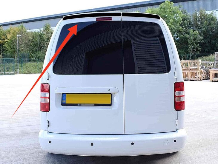 Dakspoiler glanzend zwart passend voor VW Caddy 3 en Caddy 4 met dubbele deuren