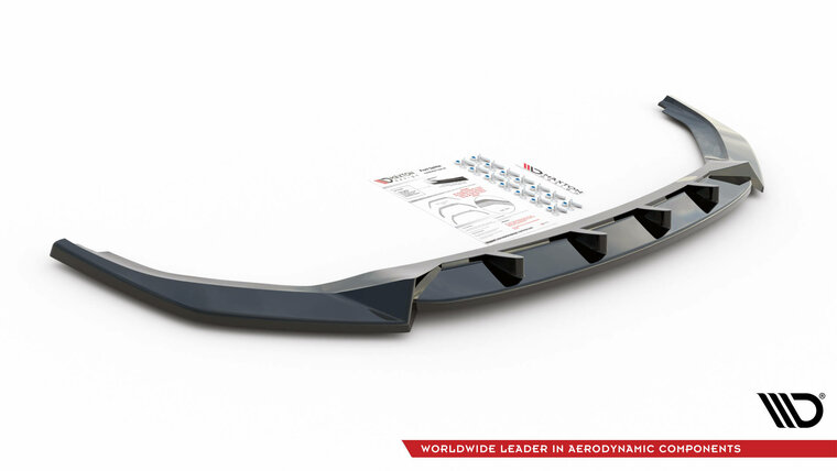 Frontspoiler versie 1 glanzend zwart passend voor VW Transporter T6.1 Maxton Design