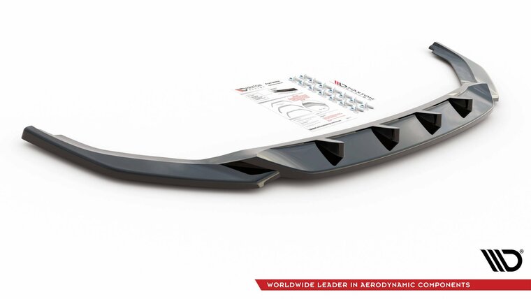 Frontspoiler versie 1 glanzend zwart passend voor VW Transporter T6.1 Maxton Design