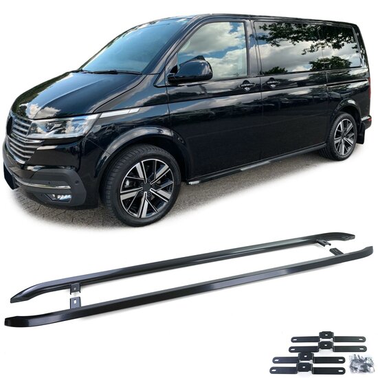 Sidebars glanzend zwart passend VW Transporter T5, T6 en T6.1 