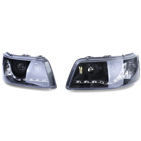 Koplampen met LED dagrijverlichting passend voor VW Transporter T5 model 2003 - 2009