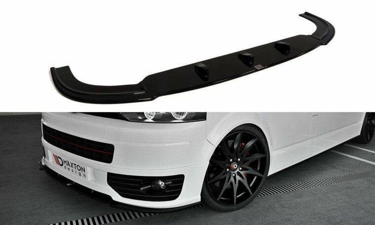 Frontspoiler glanzend zwart passend voor VW Transporter T5 sportline Maxton Design