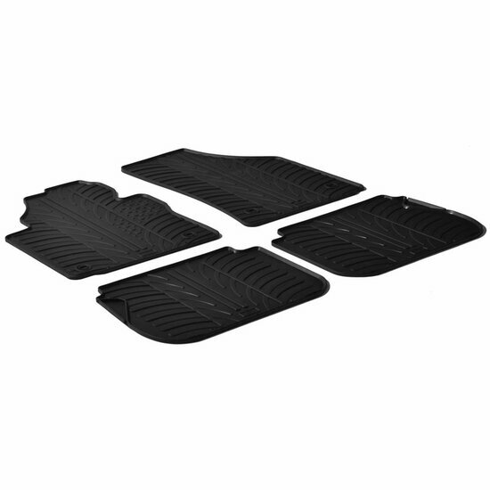 Rubbermatten passend voor Volkswagen Caddy 3 en Caddy 4 Life modellen (G profiel 4-delig + montageclips)