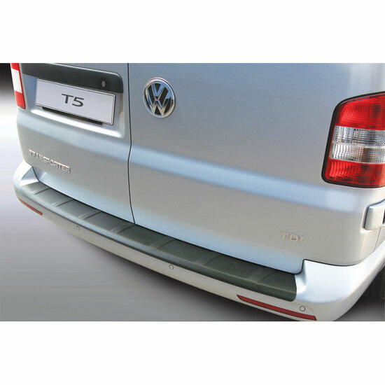 ABS Achterbumper beschermlijst passend voor Volkswagen T5 Caravelle/Multivan 2012-2015 &#039;Ribbed&#039; (voor gespoten bumpers) Zwart