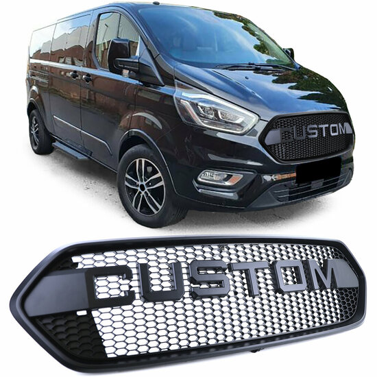 Sport gril &#039;CUSTOM&quot; passend voor Ford Transit Custom MK1 facelift en Ford Torneo model 2018 - 2023