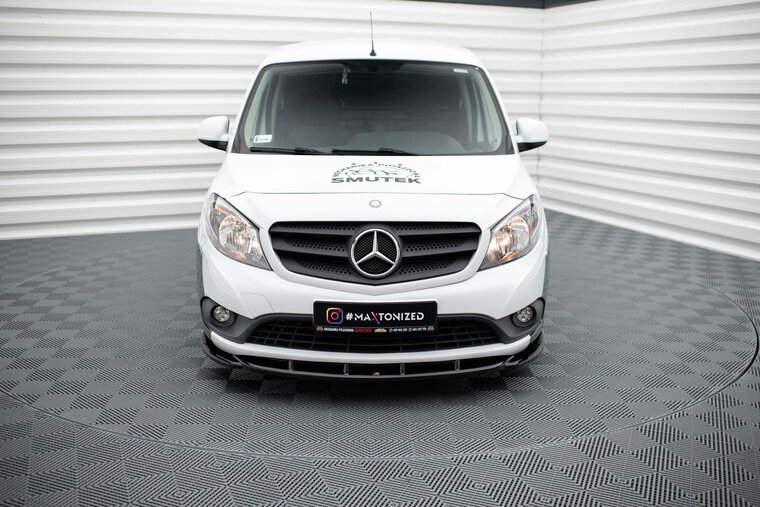 Front splitter glanzend zwart passend voor Mercedes Citan W415 model model 2012 - 2021 Maxton Design