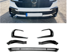 Glanzend zwarte aanzetdelen bumper passend voor VW Transporter T6.1 model 2019 - 2024