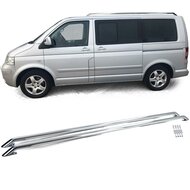 Gepolijste roofrails passend voor VW Transporter T5, T6 en T6.1 met korte wielbasis